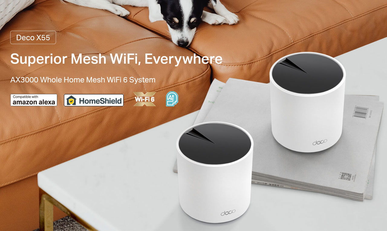 TPLink AX3000 Whole Home Mesh WiFi 6 System, DualBand with Smart